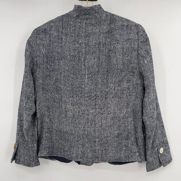 Akris Punto Plus 100% Silk Tweed Blazer Jacket Sz 14 - Picture 4 of 12